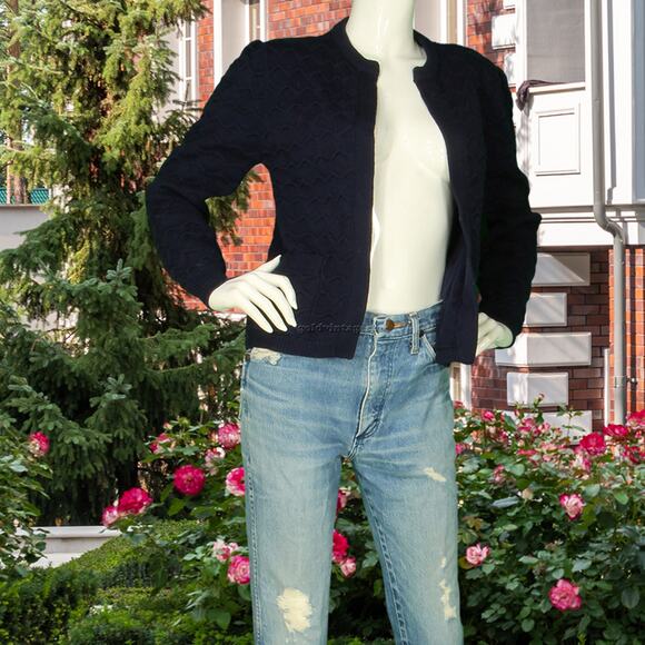 Vintage Emporium Capwell Open Cardigan Blue Knit Acrylic Sweater S - Picture 2 of 5